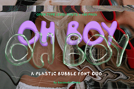 Plastic Bubble Font Duo 3D, a Font by Kasia Sokolovska