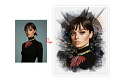 Abstract Portrait Watercolor Art, an Action Add-On by Photoshop Action (Thumbnail 8 of 21)