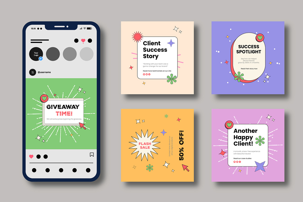 Social Media Post Templates, a Social Media Template by MightyDesign (Photo 2 of 8)