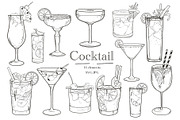 Cocktail Clipart PNG SVG, Bar Menu, an Object Illustration by ArtGiftsStudio (Thumbnail 1 of 3)