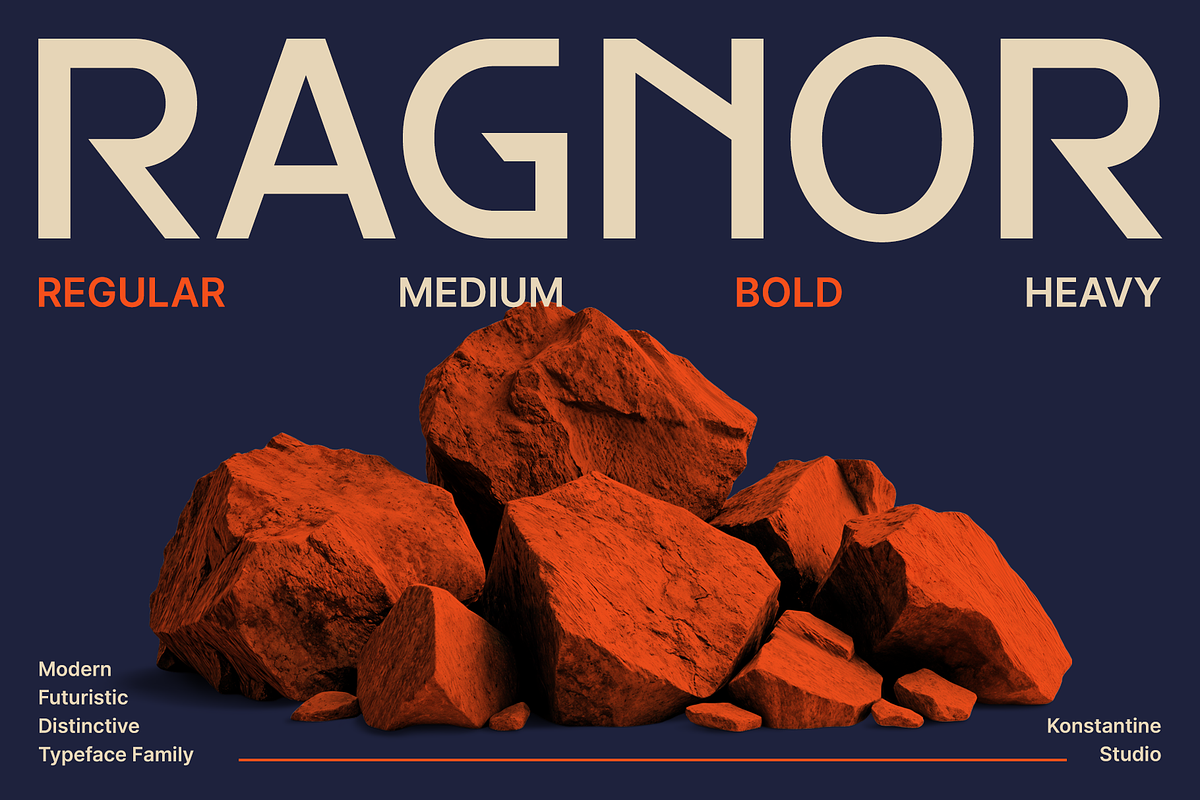 Ragnor - Futuristic Y2K Fonts, a Sans Serif Font by Konstantine Studio (Photo 1 of 5)