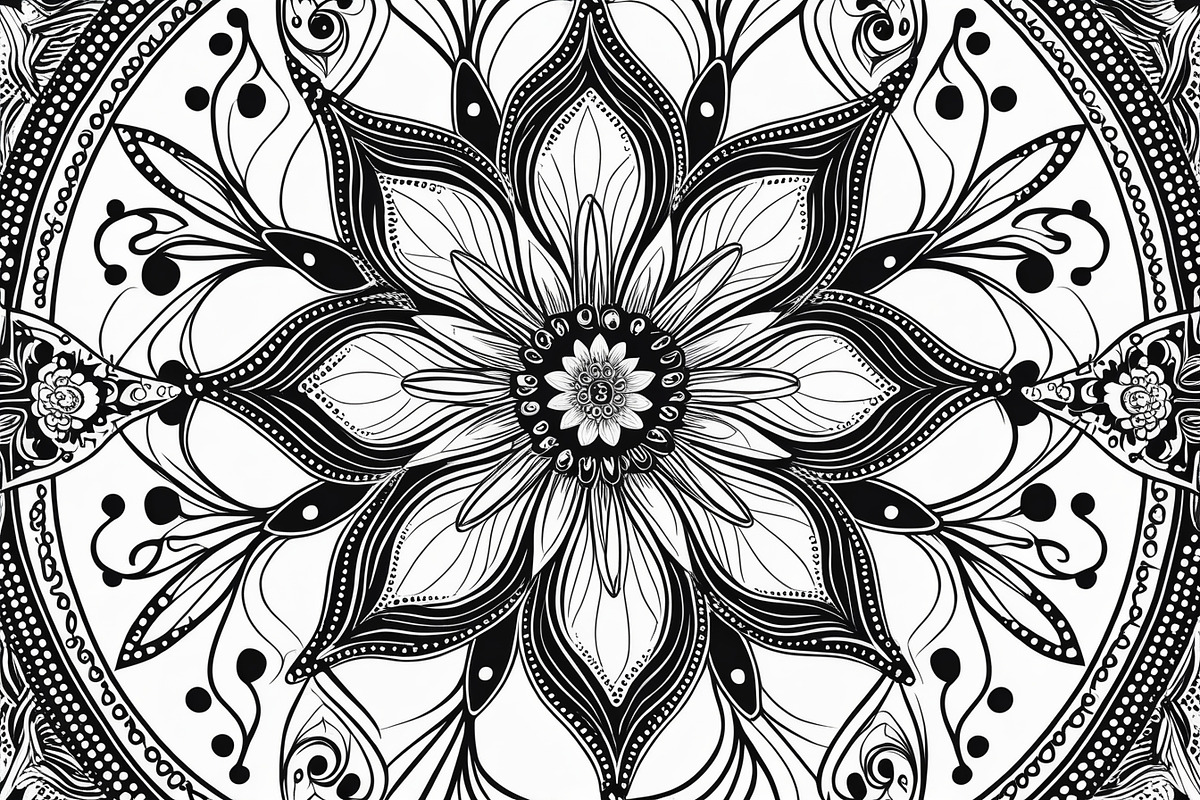 Intricate Mandala Coloring Pages Set, an Illustration by jahid234 (Photo 2 of 7)