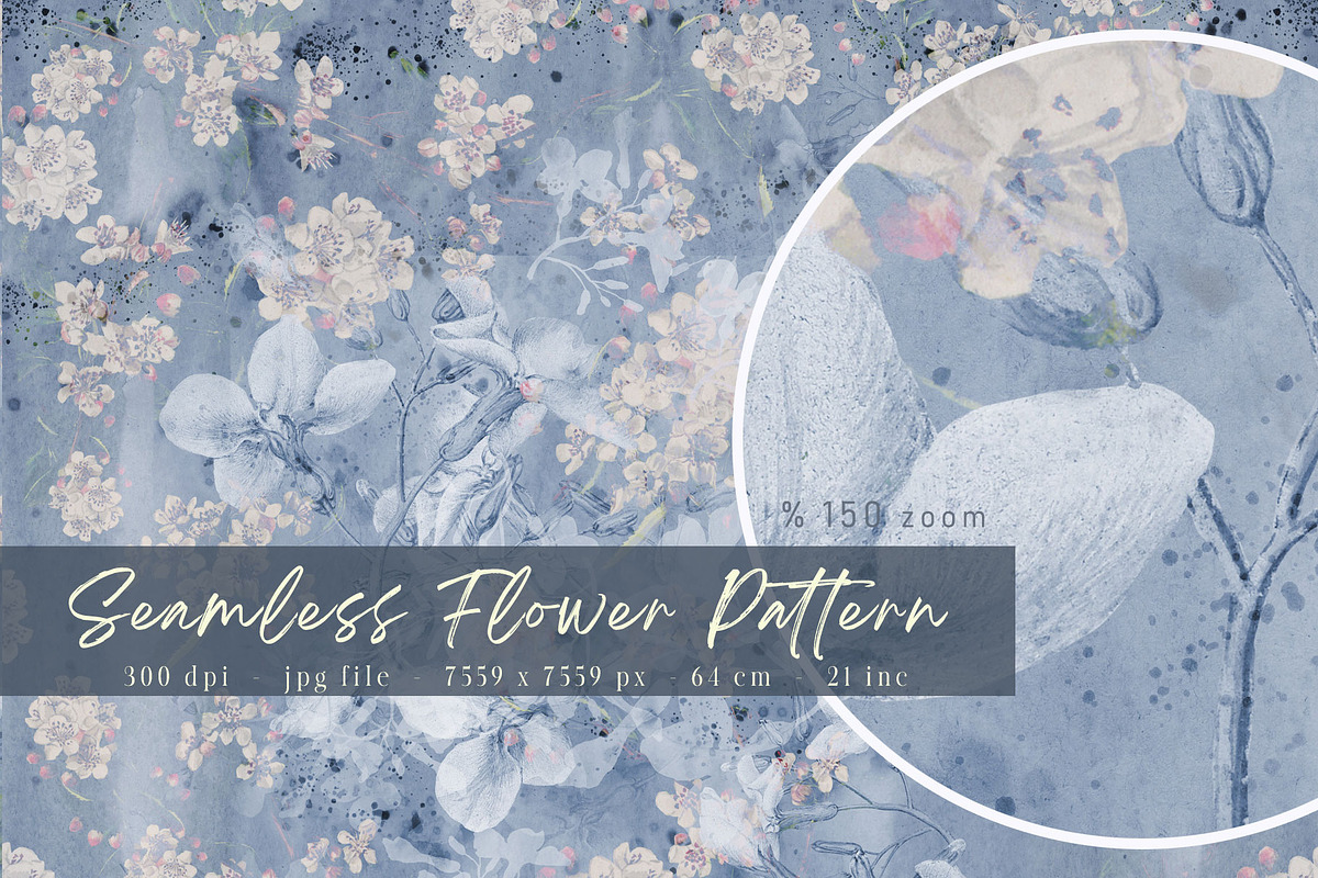 Seamless Flower Pattern, a Pattern Graphic by Suna Kosem (Photo 1 of 9)