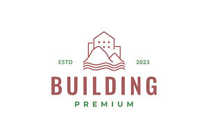 mountain with building estate logo, a Branding & Logo Template by devastd