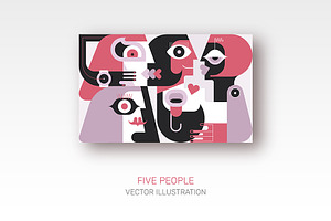 Five People vector illustration, a Person Illustration by danjazzia