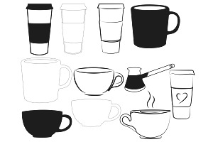 Coffee Cup Mugs Set 1 Procreate