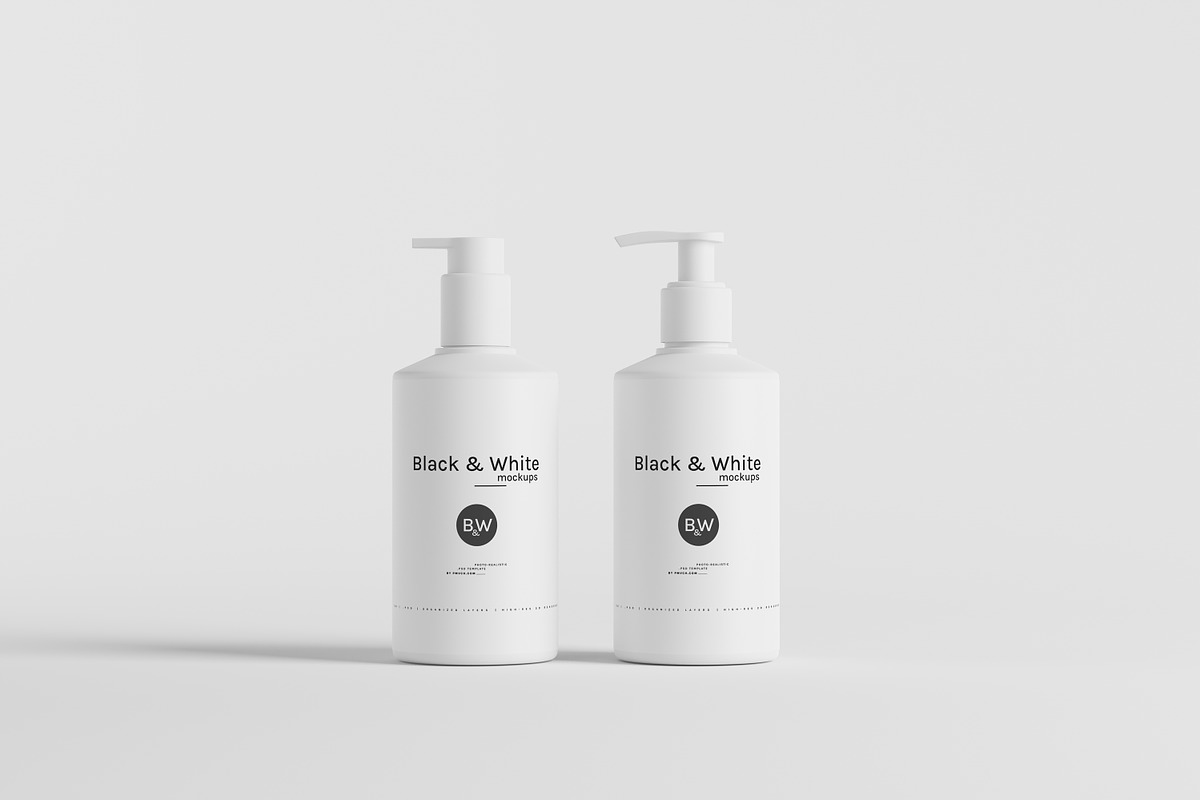 Black & White Mockups - Pump Bottles, a Packaging Mockup by pmvch (Photo 7 of 160)
