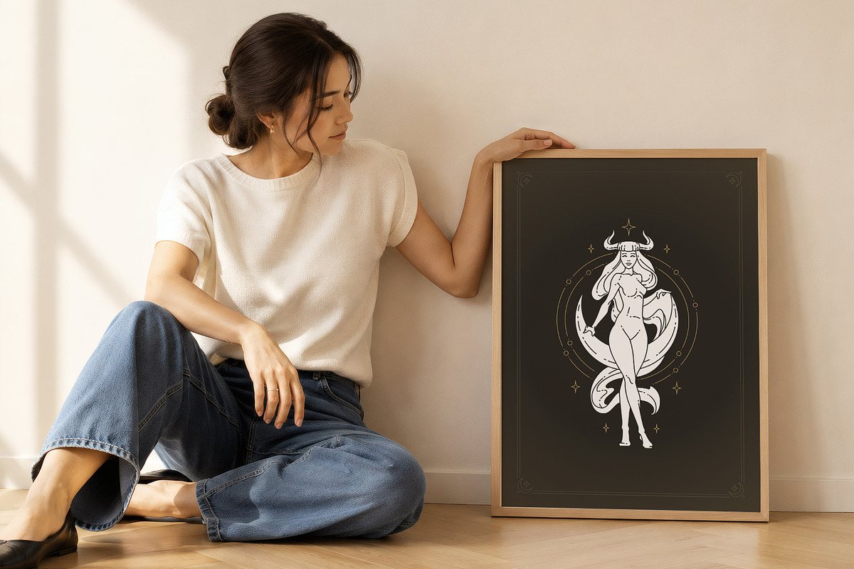 Taurus Zodiac Wall Art, a Person Illustration by Vasya Kobelev (Photo 7 of 7)