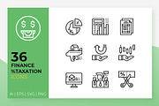 Finance Taxation Icons, an Outline Icon by Becris (Thumbnail 1 of 3)
