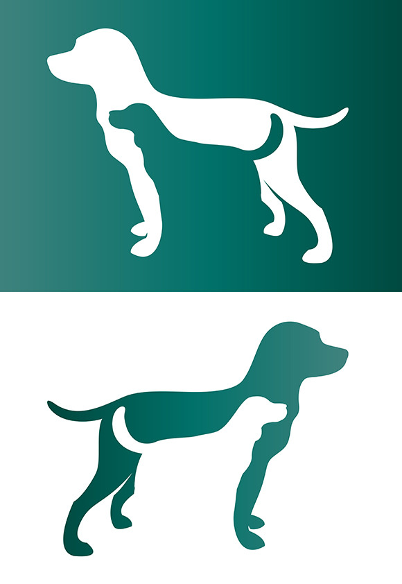 Vector image of two dog. - Pet, an Outline Icon by yod67