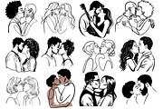 Kissing couple svg format, a Person Illustration by SketchArtStudio (Thumbnail 2 of 3)