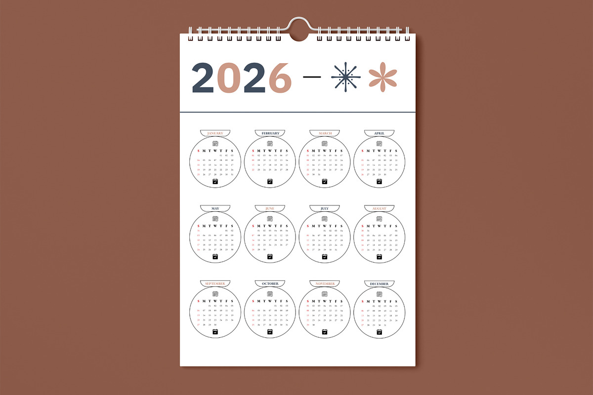Minimal 2026 Wall Calendar Design, a Stationery Template by MightyDesign (Photo 1 of 6)