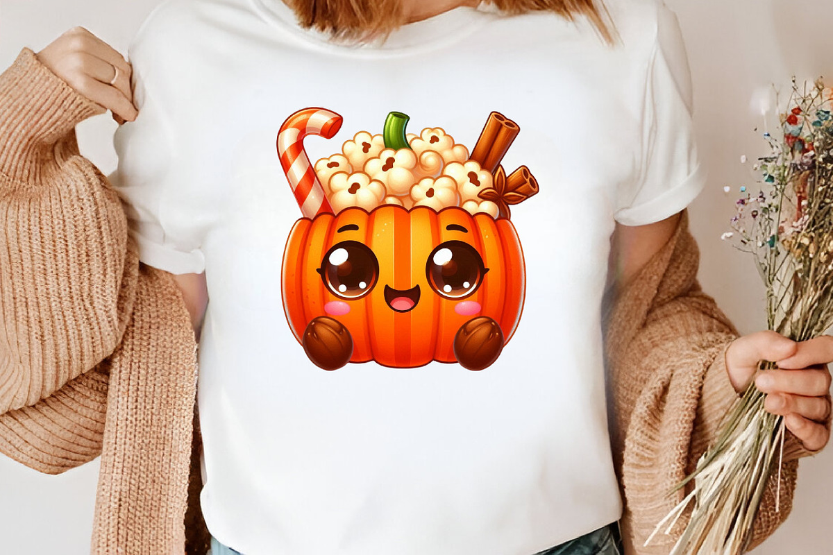 Kawaii Pumpkin Spice Clipart Bundle, an Illustration by Canvas Craft (Photo 7 of 8)