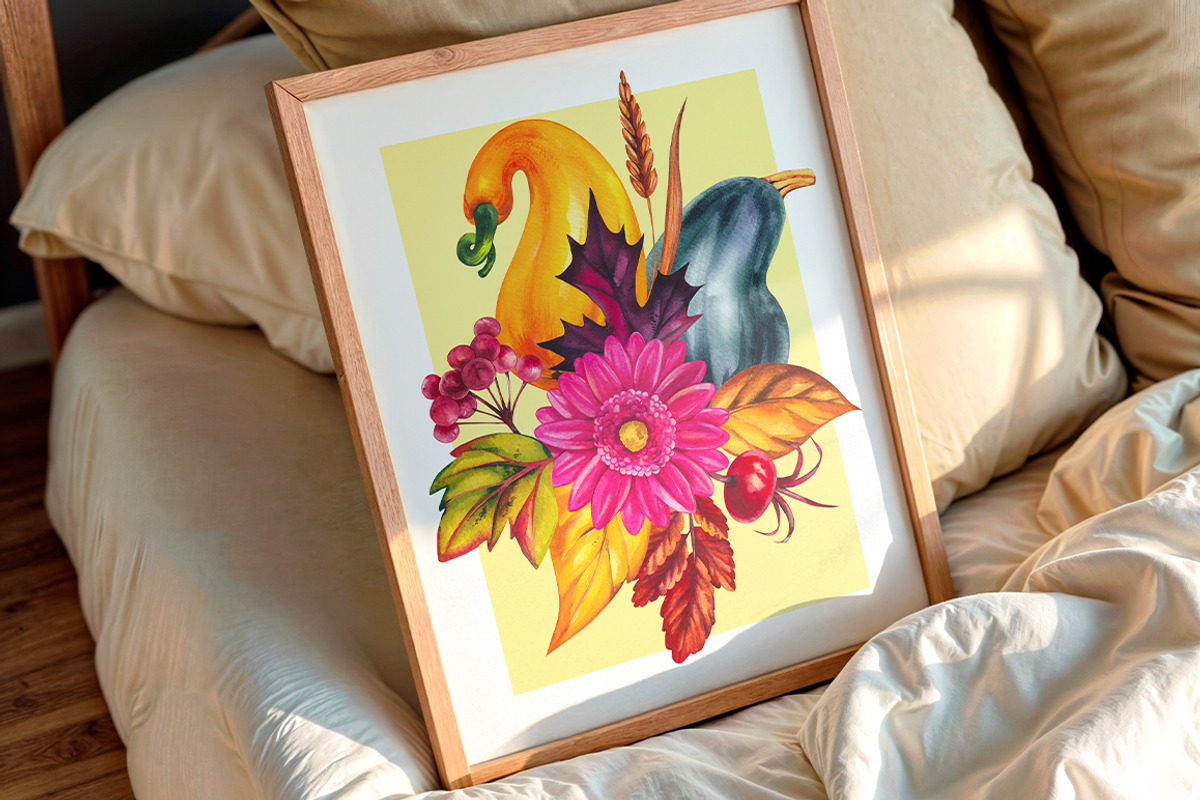 Autumn Poem Watercolor Fall clipart, a Seasonal Illustration by SashaKondr (Photo 3 of 15)
