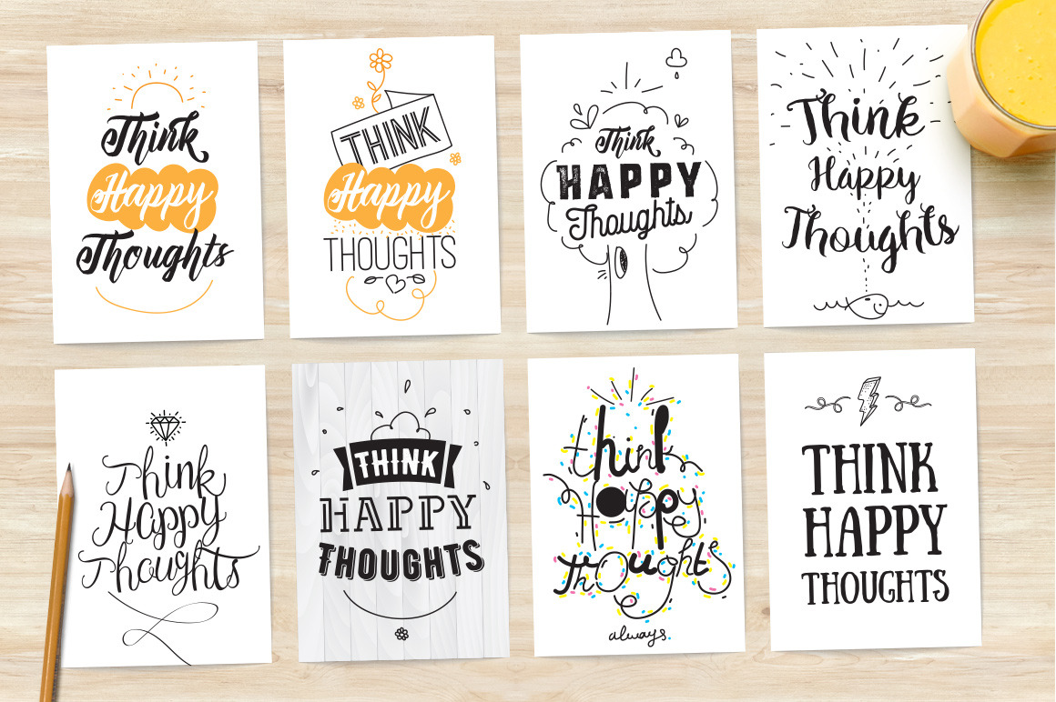 Inspirational quote, 8 cards set., a Decorative Illustration by pa3x