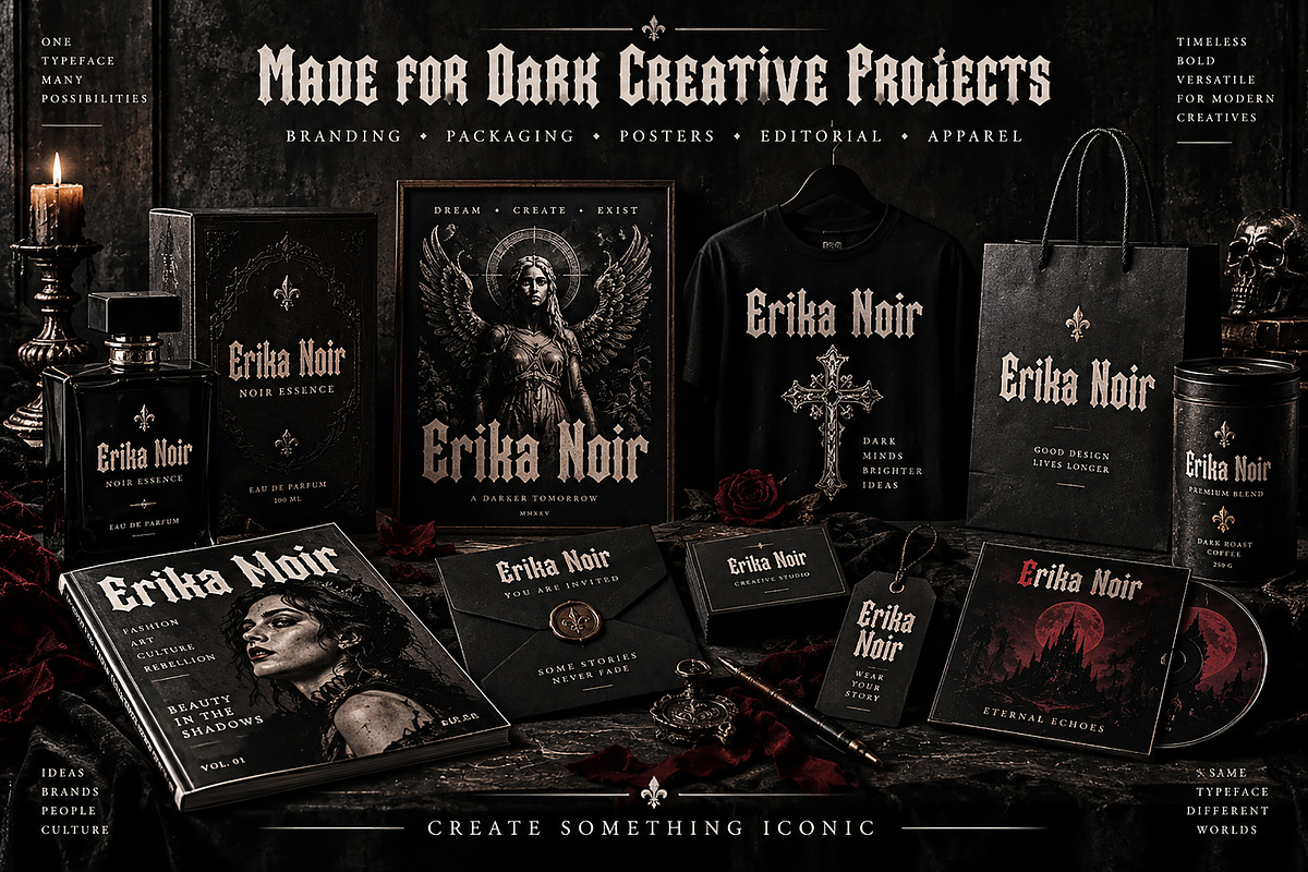 Erika Noir, a Blackletter Font by Wow Magic (Photo 2 of 4)