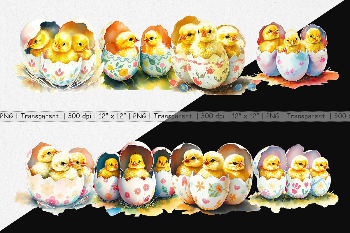 Chicks in Eggs Clipart, a Graphic by Artnoy (Photo 2 of 5)