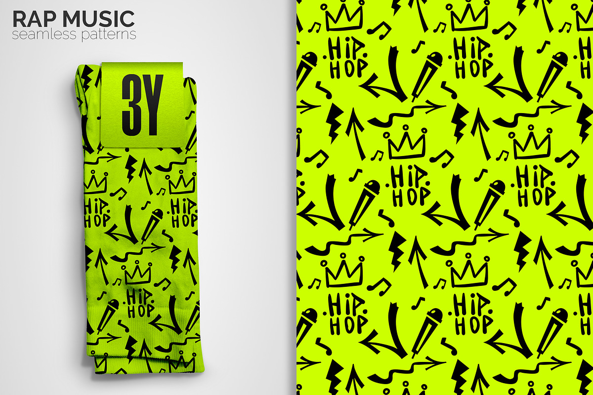 Rap Music Seamless Patterns, a Pattern Graphic by 3Y_Design (Photo 5 of 6)