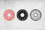 Donut Icon Set - 3 Styles, an Outline Icon by Artonix (Thumbnail 2 of 2)