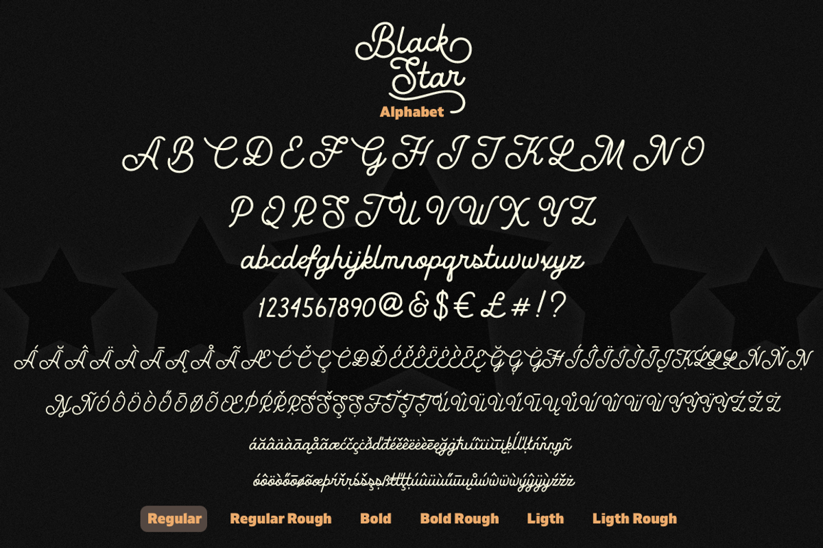 Black Star, a Script Font by Larin Type Co. (Photo 11 of 12)