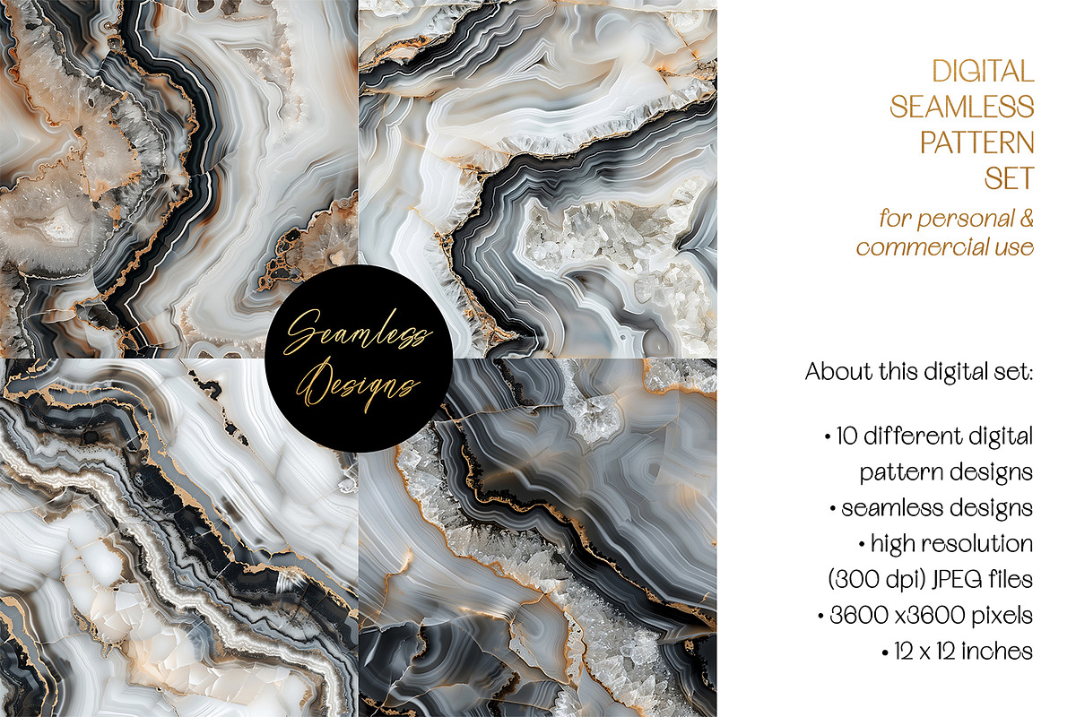 Marble Crystal Quartz Patterns, a Pattern Graphic by The Dutch Lady Designs (Photo 4 of 5)