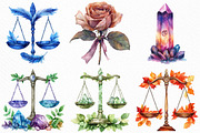 Watercolor Libra Season Clipart, an Illustration by Craft Nest (Thumbnail 2 of 6)