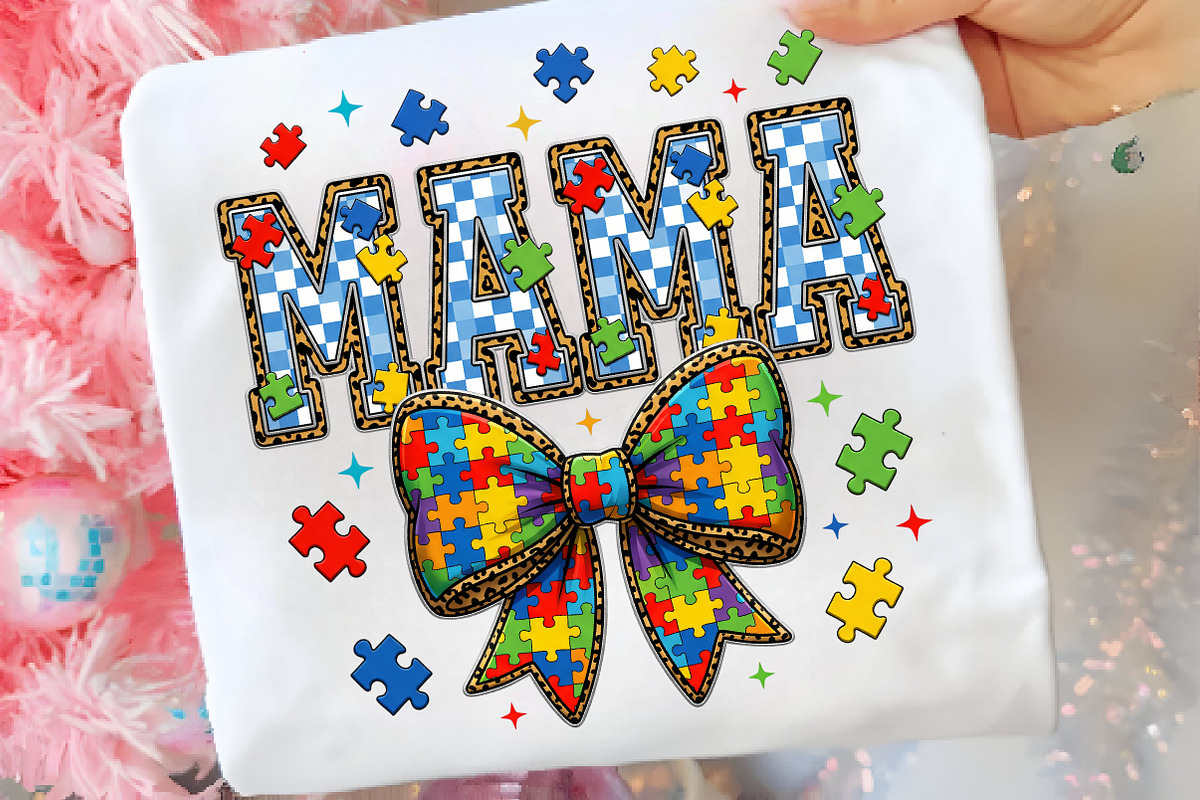 Coquette Autism Mama PNG, Autism, an Illustration by CreationArt (Photo 4 of 9)