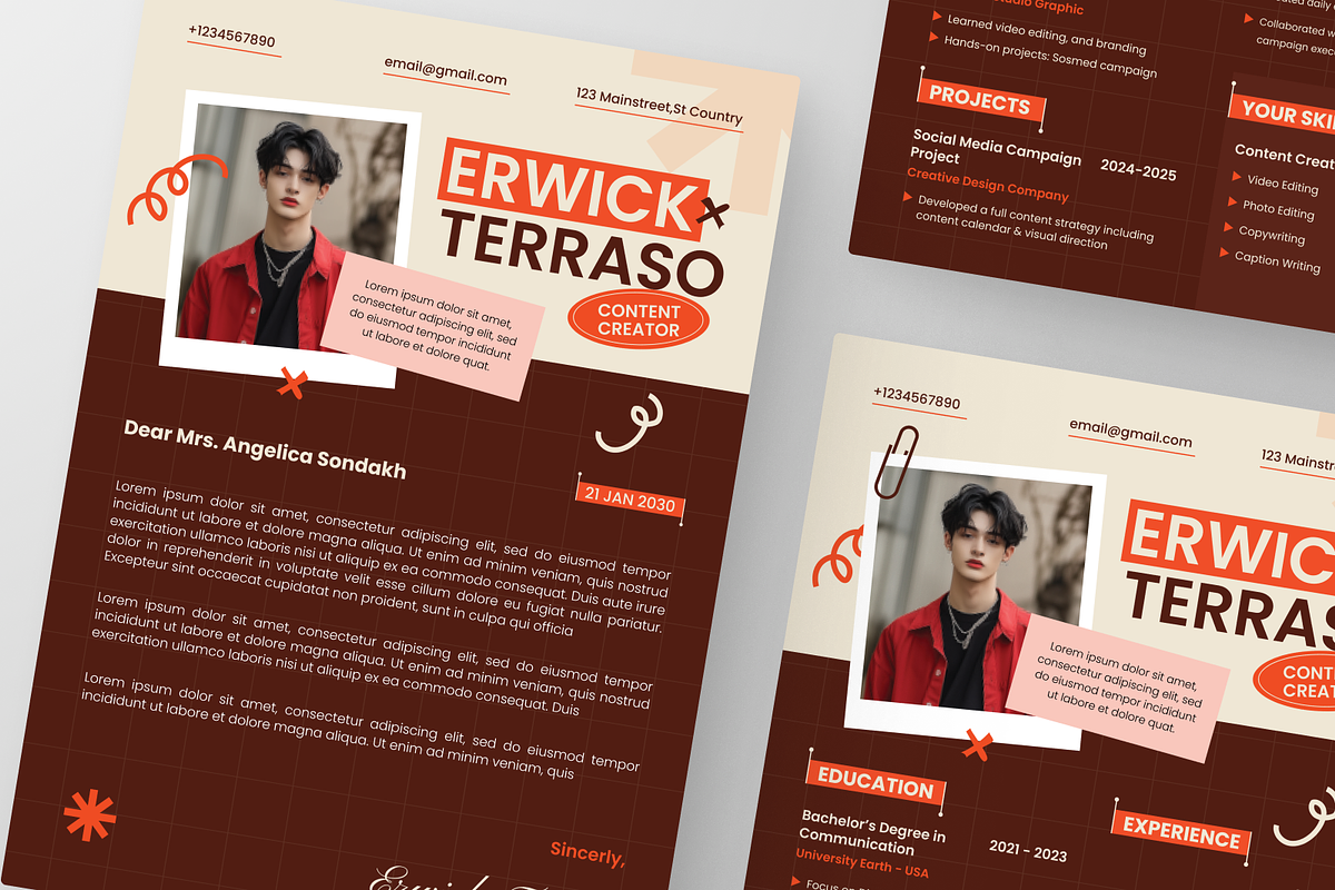 Content Creator Creative CV Resume, a Resume Template by Annora Studio (Photo 6 of 6)
