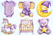 Yellow Light Lilac Baby Nursery PNG, an Illustration by Craft Nest (Thumbnail 3 of 6)