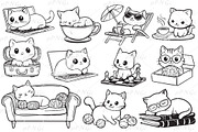 Adorable Cat Clipart Bundle SVG, an Animal Illustration by PassionPNGcreation (Thumbnail 1 of 6)