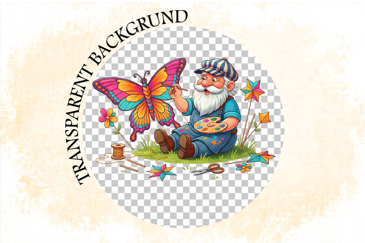 Whimsical Summer Gnome Clipart Bundl, an Illustration by SVGArt (Photo 5 of 9)