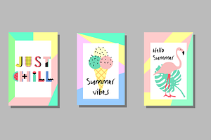 Memphis Alphabet And Summer Cards