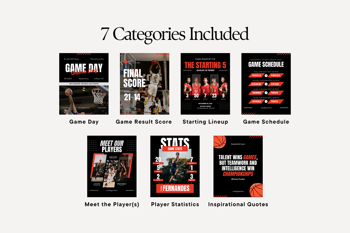 Basketball Social Media Templates, a Social Media Template by Anna Design Studio (Photo 9 of 11)