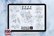 100 procreate rose stamps, a Brush Add-On by Arts For Peace (Thumbnail 3 of 8)