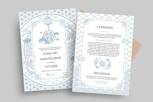 Elegant Asian Wedding Invitation Tem, an Invitation Template by BrandPacks