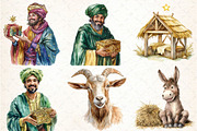 Cute Christmas Nativity Clipart Bund, an Illustration by DreamCafeArt (Thumbnail 3 of 7)