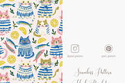 Seamless Cute Cat and Fish Pattern, a Pattern Graphic by Pati Charm Studio (Thumbnail 5 of 6)