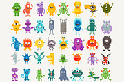 Cartoon cute color monsters aliens, a Graphic by Lemberg Vector (Thumbnail 2 of 2)