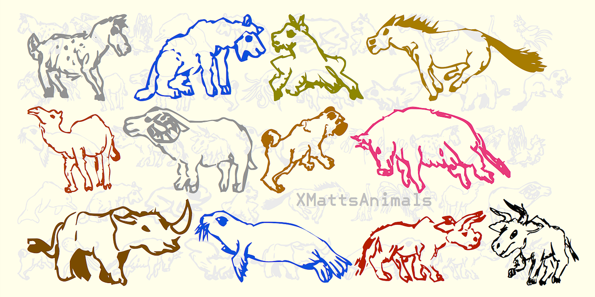 XMattsAnimals, a Symbol Font by Ingrimayne Type (Photo 1 of 4)