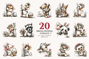 Spring Peeping Animals Clipart Set, an Animal Illustration by Bijou Bay (Thumbnail 3 of 4)