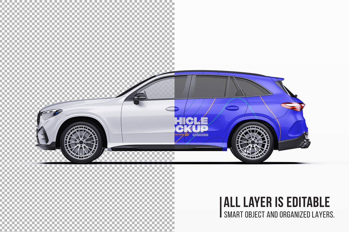 2027 Sport SUV Mockup Set, an Advertising Mockup by Halal Graphic Studio (Photo 5 of 12)