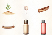 Vintage Camping Watercolor Clipart, an Illustration by CrexoraLab (Thumbnail 3 of 5)
