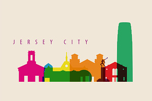 Jersey City Skyline Illustration