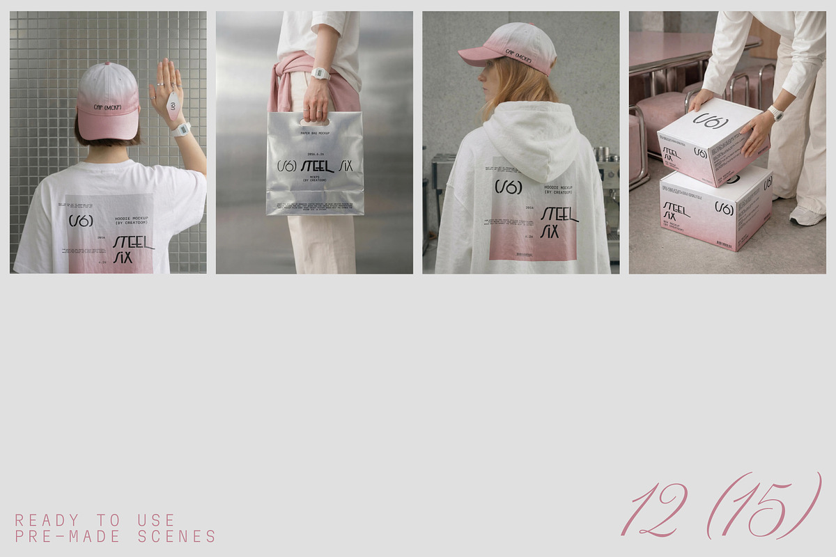 STEEL SIX - Cafe branding mockups, a Packaging Mockup by Creatoom (Photo 6 of 12)