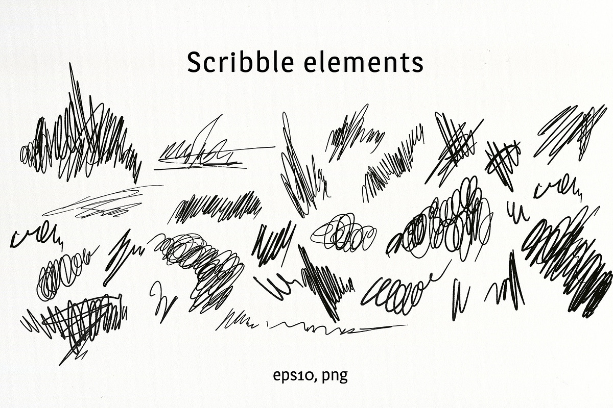 Scribble abstract vector patterns