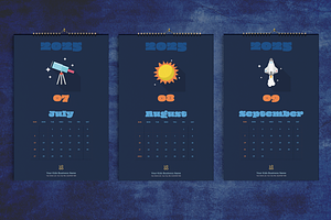 2025 Wall Calendar Kids Space Theme