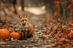 Fall Fox Digital Backdrop