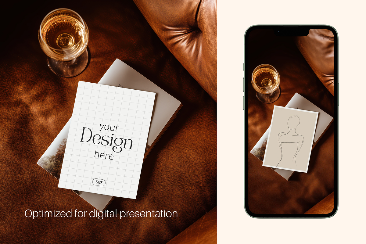 Leather 5x7 Invitation Mockup, a Product Mockup by Serenefeeling (Photo 5 of 9)