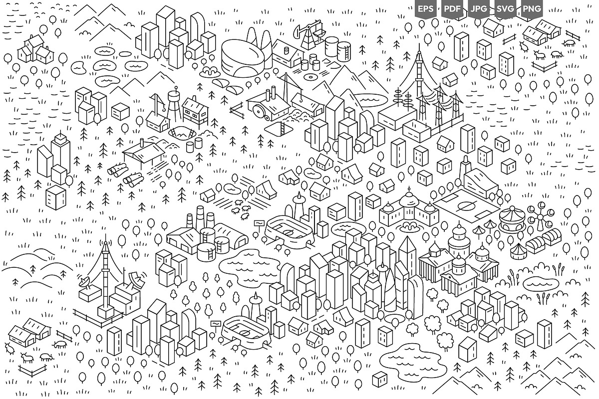 City Districts Icon Pack, an Object Illustration by Ilia Design (Photo 3 of 14)