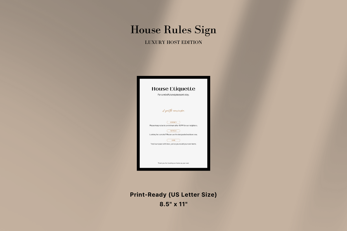 Modern Neutral Airbnb Signage Bundle, a Stationery Template by batang (Photo 12 of 15)